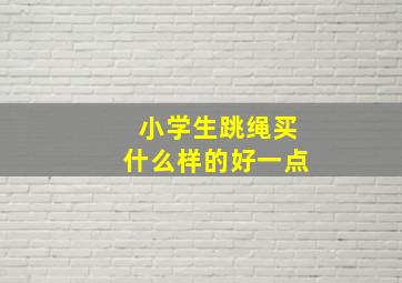 小学生跳绳买什么样的好一点