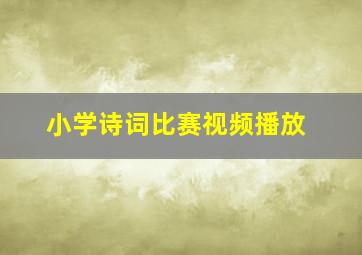 小学诗词比赛视频播放