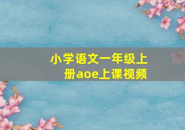 小学语文一年级上册aoe上课视频