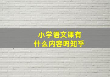 小学语文课有什么内容吗知乎