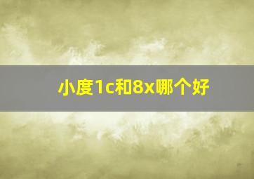 小度1c和8x哪个好