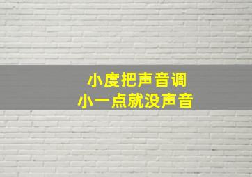 小度把声音调小一点就没声音