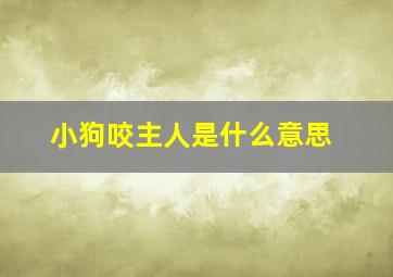 小狗咬主人是什么意思