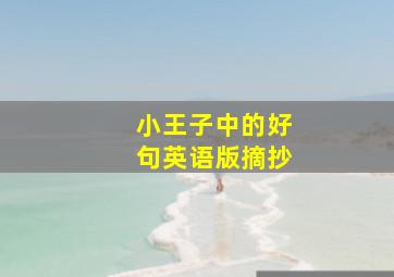 小王子中的好句英语版摘抄