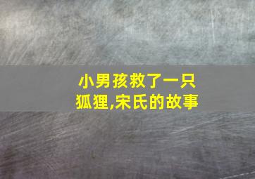 小男孩救了一只狐狸,宋氏的故事