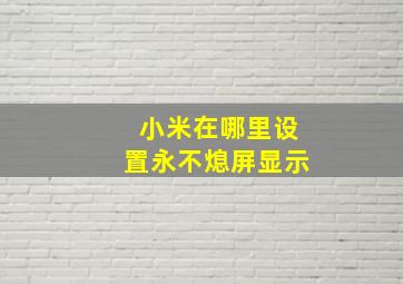 小米在哪里设置永不熄屏显示