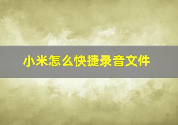 小米怎么快捷录音文件