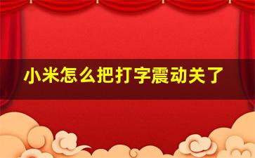 小米怎么把打字震动关了