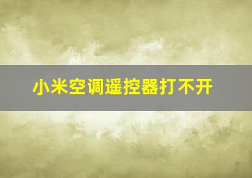 小米空调遥控器打不开