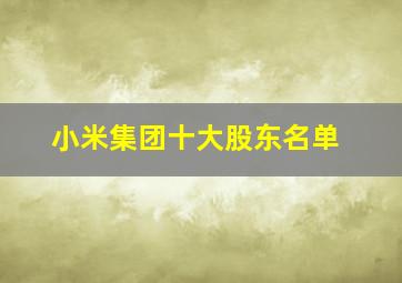 小米集团十大股东名单