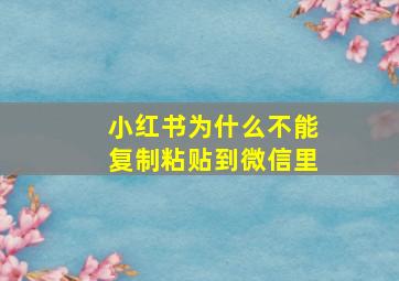 小红书为什么不能复制粘贴到微信里