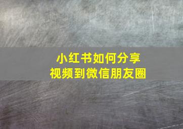 小红书如何分享视频到微信朋友圈