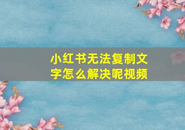 小红书无法复制文字怎么解决呢视频