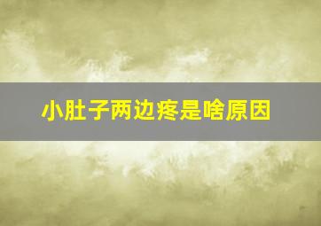 小肚子两边疼是啥原因