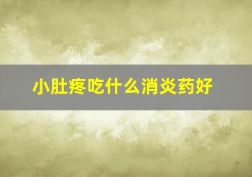 小肚疼吃什么消炎药好