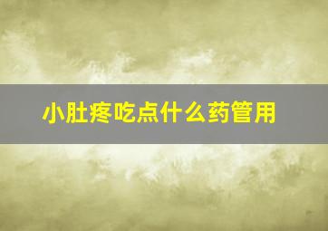 小肚疼吃点什么药管用