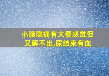 小腹隐痛有大便感觉但又解不出,尿结束有血