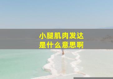 小腿肌肉发达是什么意思啊