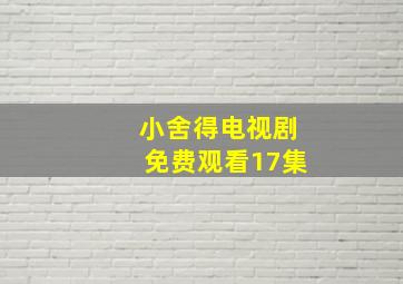 小舍得电视剧免费观看17集