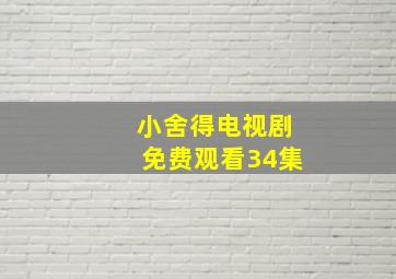 小舍得电视剧免费观看34集