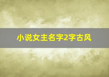 小说女主名字2字古风