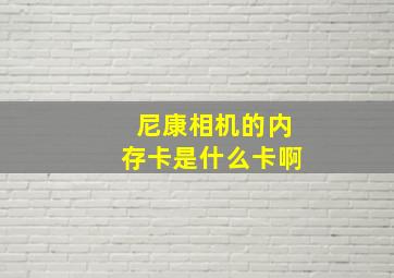 尼康相机的内存卡是什么卡啊