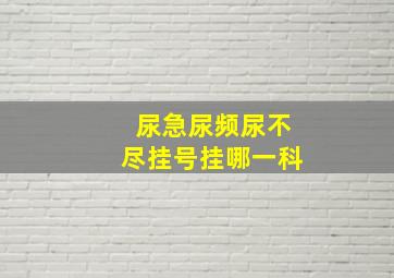 尿急尿频尿不尽挂号挂哪一科