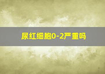 尿红细胞0-2严重吗