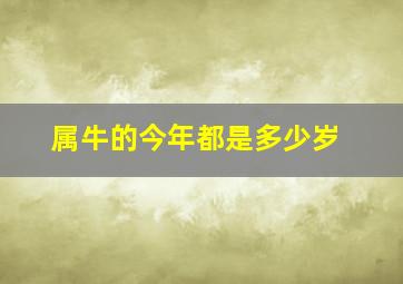 属牛的今年都是多少岁