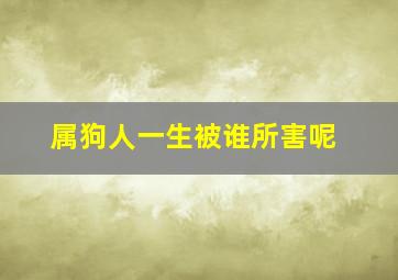 属狗人一生被谁所害呢