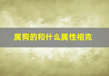 属狗的和什么属性相克