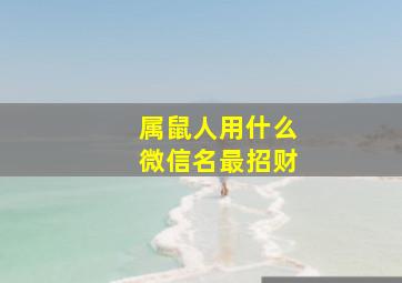 属鼠人用什么微信名最招财