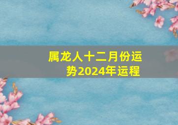 属龙人十二月份运势2024年运程