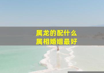 属龙的配什么属相婚姻最好