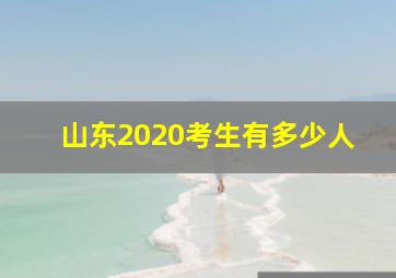 山东2020考生有多少人