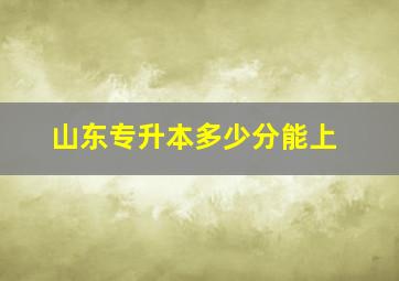 山东专升本多少分能上