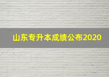 山东专升本成绩公布2020