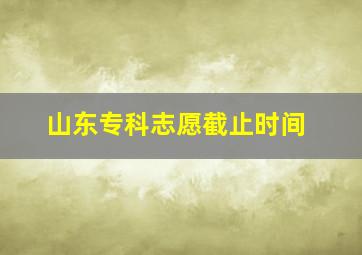 山东专科志愿截止时间