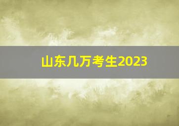 山东几万考生2023