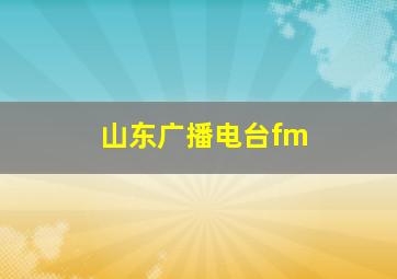 山东广播电台fm