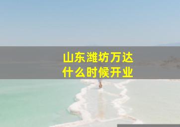 山东潍坊万达什么时候开业