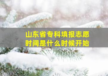 山东省专科填报志愿时间是什么时候开始