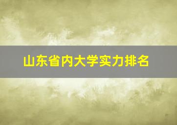 山东省内大学实力排名