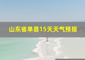 山东省单县15天天气预报