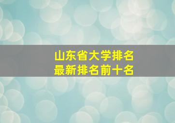 山东省大学排名最新排名前十名