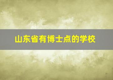 山东省有博士点的学校