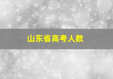 山东省高考人数