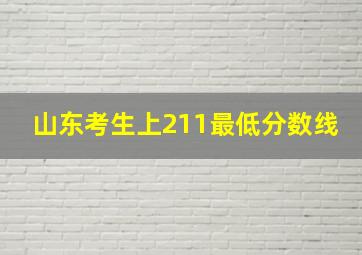 山东考生上211最低分数线