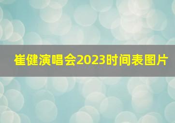 崔健演唱会2023时间表图片