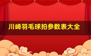 川崎羽毛球拍参数表大全